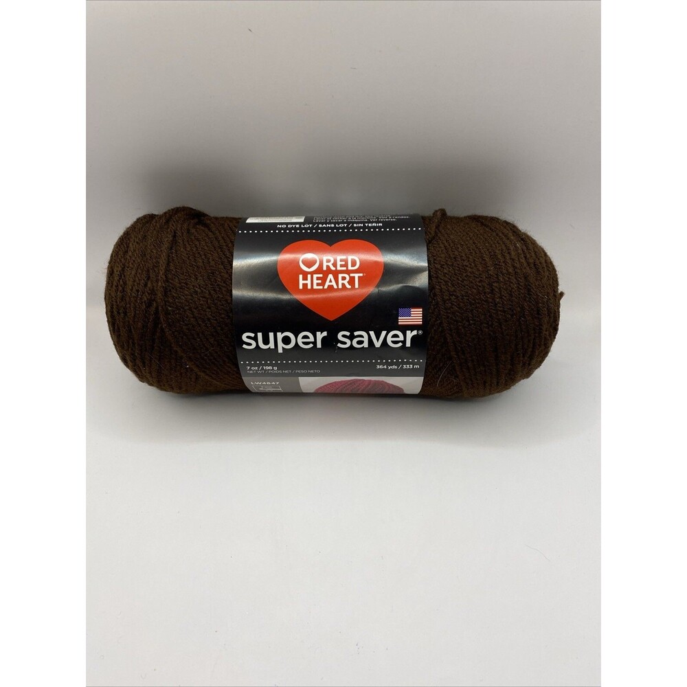Red Heart Super Saver Yarn Brown Coffee 365 7oz 1 Skein RHSS